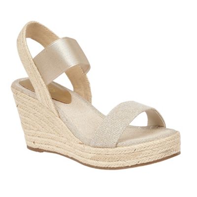 Gold 'Tico' wedge sandals